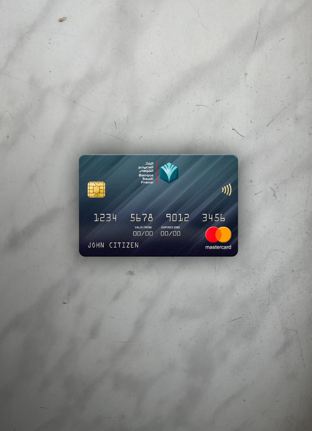 Download Saudi Arabia Banque Saudi Fransi bank mastercard photolook front Photoshop template